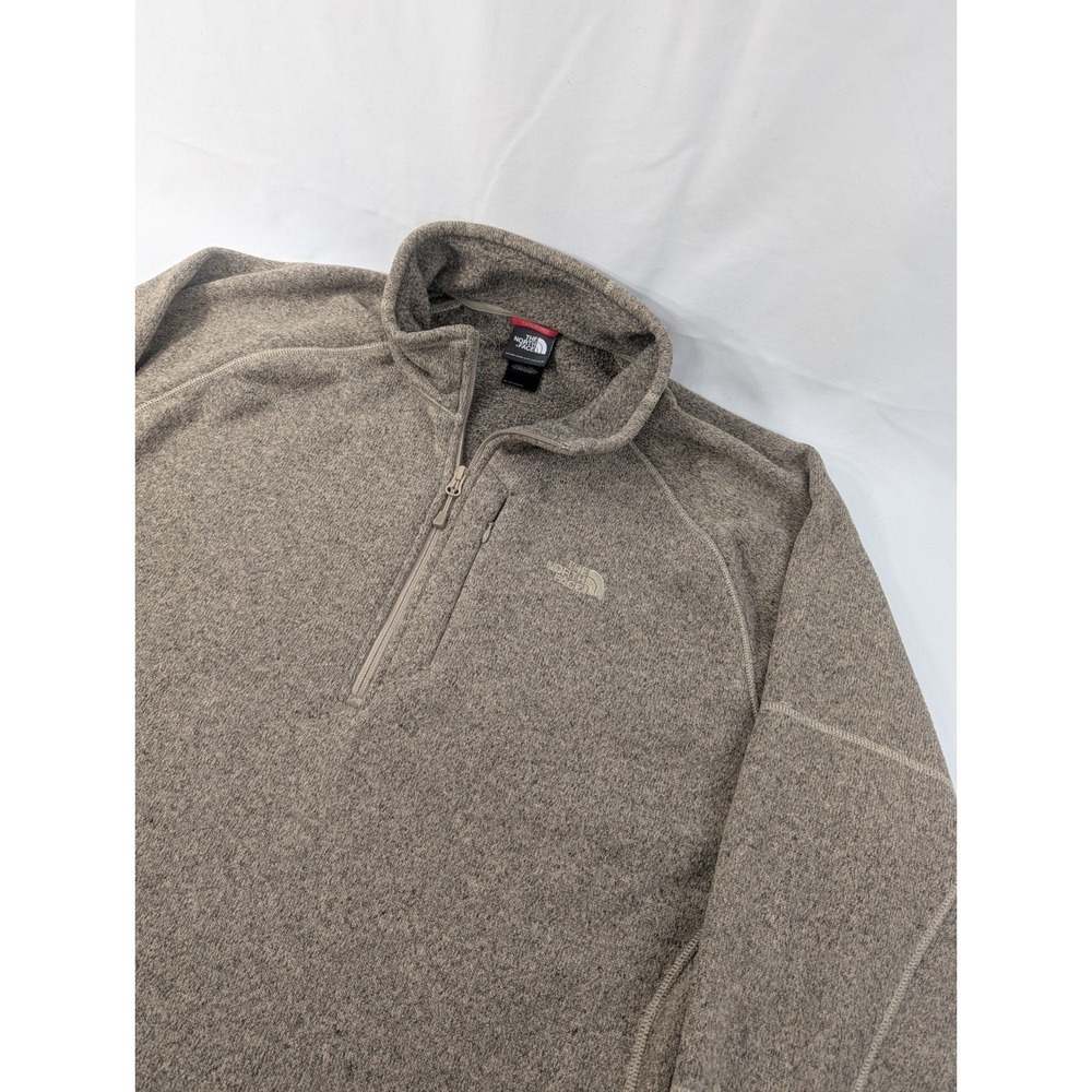 Mens The NORTH FACE Beige Gordon Lyons‎ 1/2 Zip Sweater Jacket Big 3XL Fleece